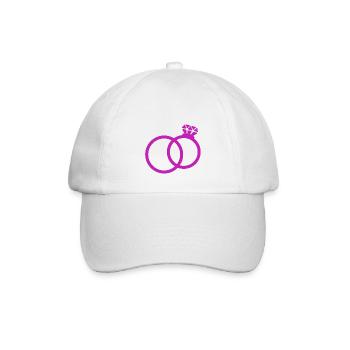 Eheringe Ehering Hochzeit heiraten Braut Bräutigam - Baseballkappe - Weiß/Weiß - Vorne