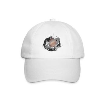 planet Saturn, Planeten, außerirdisch - Baseballkappe - Weiß/Weiß - Vorne