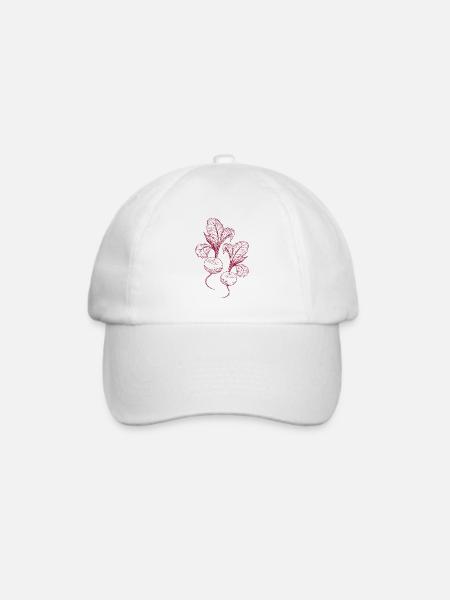 Rettich Gemüse Veganer Gärtner Geschenk - Baseballkappe - Weiß/Weiß