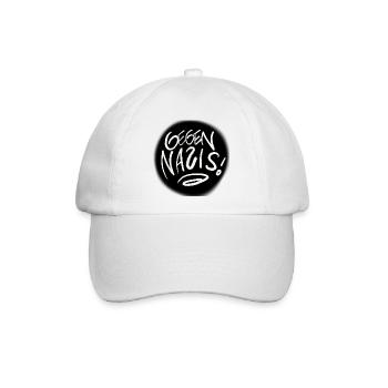 GEGEN NAZIS! - Baseballkappe - Weiß/Weiß - Vorne