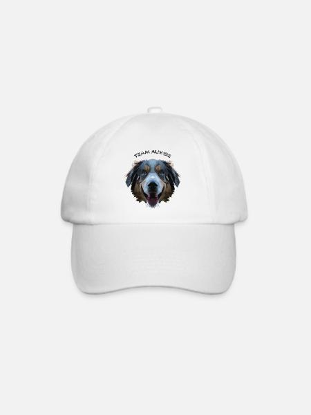 Aussie im Polygondesign - Geometrie - Baseballkappe - Weiß/Weiß