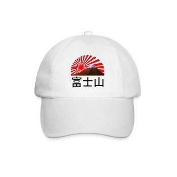 Sonne geht über dem Berg Fuji auf - Baseballkappe - Weiß/Weiß - Vorne