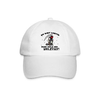 Sensenmann, Metall, Tod, Du bist lustig Funshirt - Baseballkappe - Weiß/Weiß - Vorne