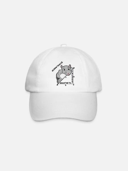 Hippotenuse Cool Fun Shirt Pythagoras Mathe Lovers - Baseballkappe - Weiß/Weiß