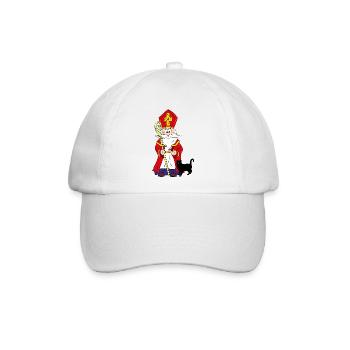 Sinterklaas ohne schwarze Katze in seiner Tasche - Baseballkappe - Weiß/Weiß - Vorne