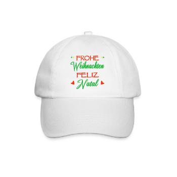 Deutsch-Brasilianer Weihnachten Feliz Natal - Baseballkappe - Weiß/Weiß - Vorne