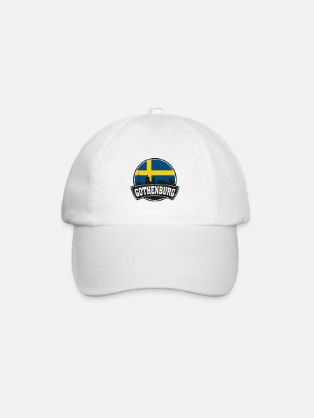 Göteborg Schweden Skyline Travel Souvenir Schwedisch - Baseballkappe - Weiß/Weiß