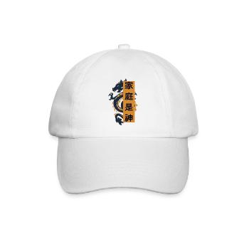 Chinesische Schriftzeichen mit Drachen - Baseballkappe - Weiß/Weiß - Vorne