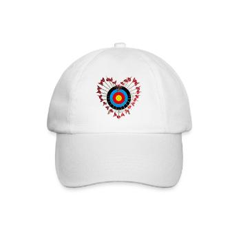 Zielscheibe Herzchen - Baseballkappe - Weiß/Weiß - Vorne