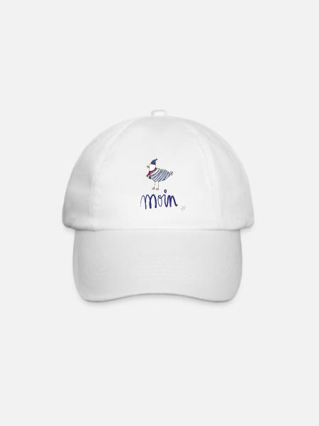 Moin Möwe Ringelshirt - Baseballkappe - Weiß/Weiß