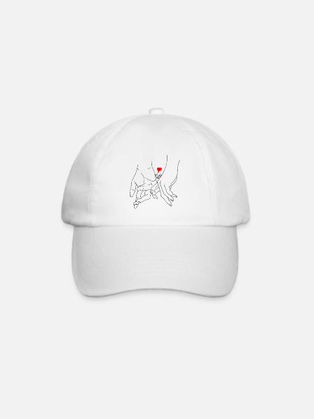 Zeichnung Liebe Hände Finger - Baseballkappe - Weiß/Weiß