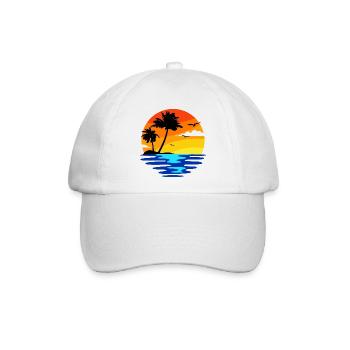 Urlaub Strand Strandurlaub Insel Meer Karibik - Baseballkappe - Weiß/Weiß - Vorne