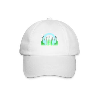 DJ Musik Disco Kopfhörer - Baseballkappe - Weiß/Weiß - Vorne