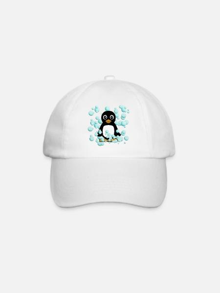 Pinguin - Baseballkappe - Weiß/Weiß