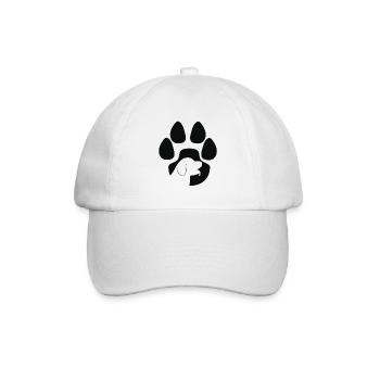 Hund in einer Hundepfote - Baseballkappe - Weiß/Weiß - Vorne