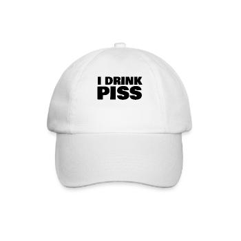i drink piss - Baseballkappe - Weiß/Weiß - Vorne