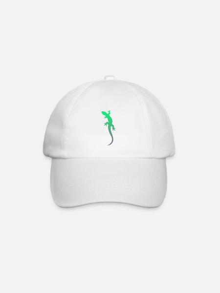 Gecko Salamander Echse - Baseballkappe - Weiß/Weiß