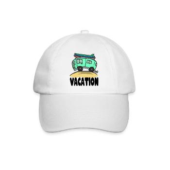 Urlaub Reisen Verreisen Camping Auszeit Surfen - Baseballkappe - Weiß/Weiß - Vorne