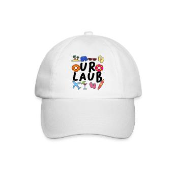 Urlaub Ferien Verreisen Sommer Sonne Meer Strand - Baseballkappe - Weiß/Weiß - Vorne