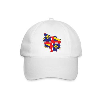Karte von Burgund - Baseballkappe - Weiß/Weiß - Vorne