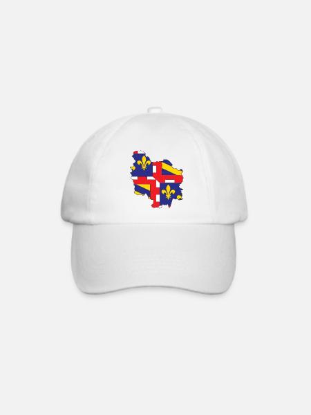 Karte von Burgund - Baseballkappe - Weiß/Weiß