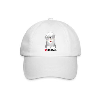 Bobtail Tshirt Bobtail Hund Shirt T-Shirt - Baseballkappe - Weiß/Weiß - Vorne