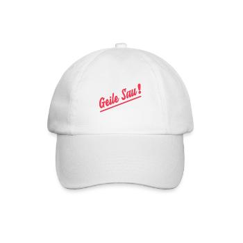 Geile Sau - lustig sprüche - Baseballkappe - Weiß/Weiß - Vorne