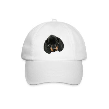 Hunde mädchen, Dackel welpe Kopf, süße Tierbabys - Baseballkappe - Weiß/Weiß - Vorne