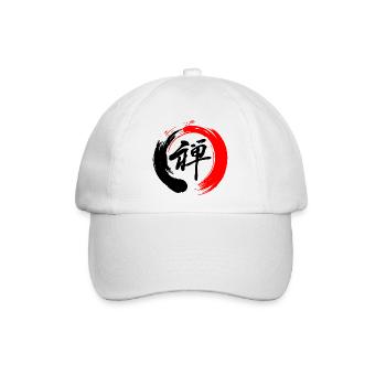 Zen enso zen Kreis rot und schwarz - Baseballkappe - Weiß/Weiß - Vorne