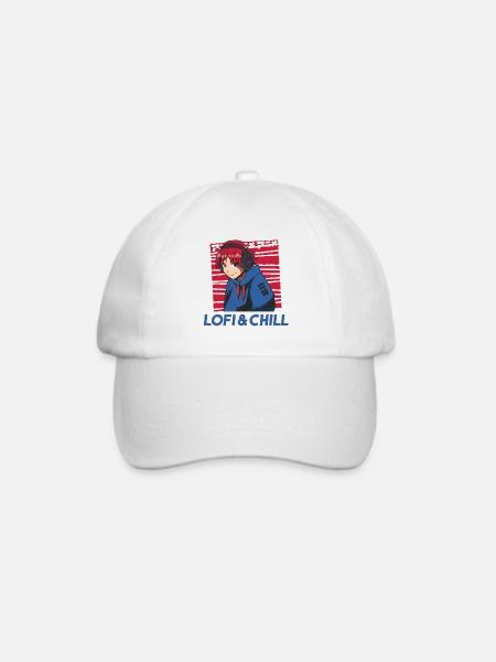 Lustiges Anime, Manga, Lofi Geschenk - Baseballkappe - Weiß/Weiß