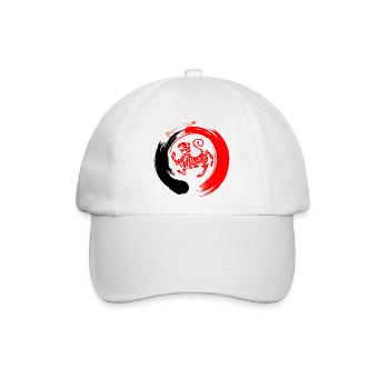 Shotokan Tiger im Zen-Zeichen - Baseballkappe - Weiß/Weiß - Vorne