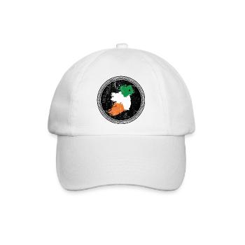 Irland-Trikolore-Kartenemblem - Baseballkappe - Weiß/Weiß - Vorne