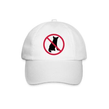 Hunde Verboten Schild - Baseballkappe - Weiß/Weiß - Vorne