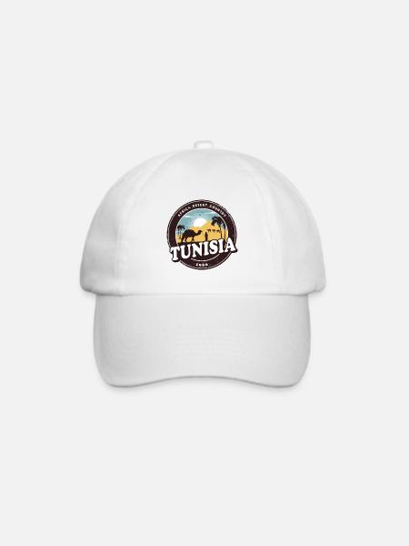 Tunesien Wüsten Design mit Kamelen / Geschenkidee - Baseballkappe - Weiß/Weiß