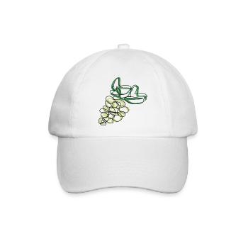 Lineart Weintrauben - Baseballkappe - Weiß/Weiß - Vorne