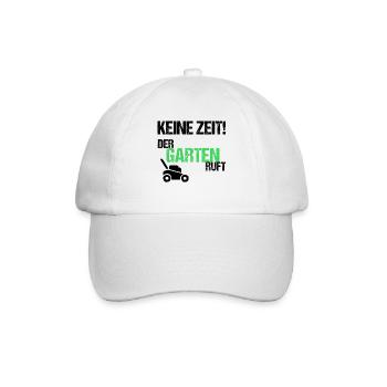 Keine Zeit der Garten ruft - Baseballkappe - Weiß/Weiß - Vorne