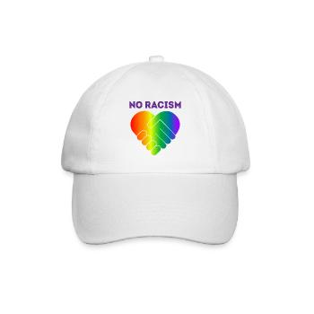 No racism Geschenk Toleranz Menschenrechte - Baseballkappe - Weiß/Weiß - Vorne