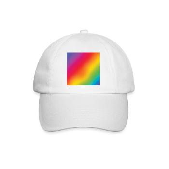 Süße Regenbogen-Druck - Regenbogen-Liebhaber-Geschenk - Baseballkappe - Weiß/Weiß - Vorne