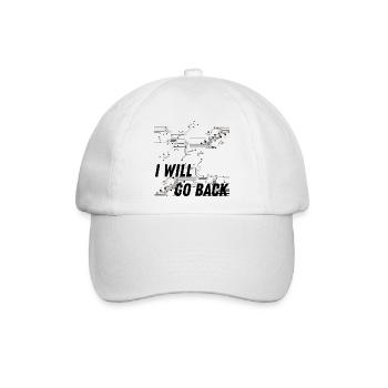 Ich werde zurückgehen Zitat Film Geschenk Mann Frau - Baseballkappe - Weiß/Weiß - Vorne