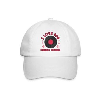 Funny retro i love 80s disco music pop gift - Baseballkappe - Weiß/Weiß - Vorne