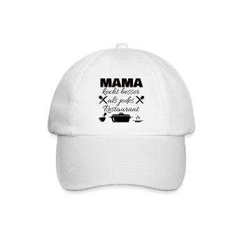 Mama kocht besser als jedes Restaurant - Baseballkappe - Weiß/Weiß - Vorne