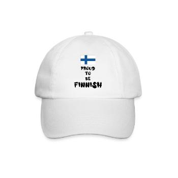 'Proud To Be Finnish' - Baseballkappe - Weiß/Weiß - Vorne