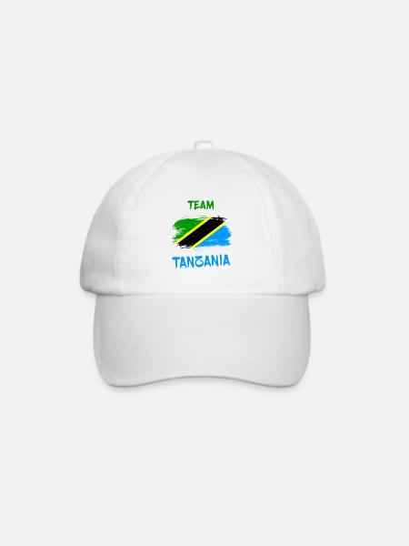 Team Tansania Flaggen Design - Baseballkappe - Weiß/Weiß