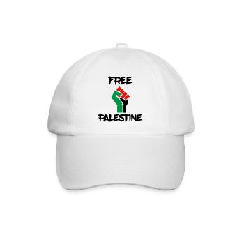 free palestine palästina faust fist - Baseballkappe - Weiß/Weiß - Vorne