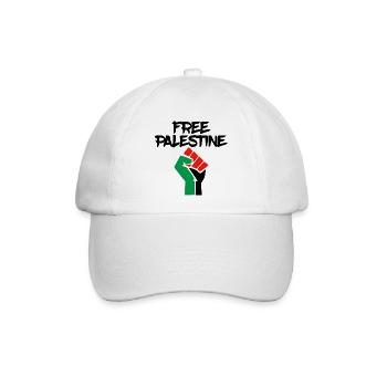 free palestine fist faust - Baseballkappe - Weiß/Weiß - Vorne