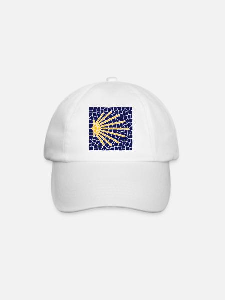 Jakobsmuschel Mosaik | Camino Santiago | Jakobsweg - Baseballkappe - Weiß/Weiß