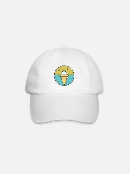 Eiscreme, Eiskrem - Baseballkappe - Weiß/Weiß