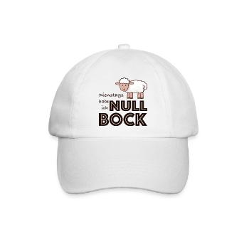 Null Bock auf Dienstag - Schaf - Baseballkappe - Weiß/Weiß - Vorne