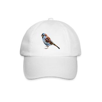 Vogel Spatz  - Baseballkappe - Weiß/Weiß - Vorne