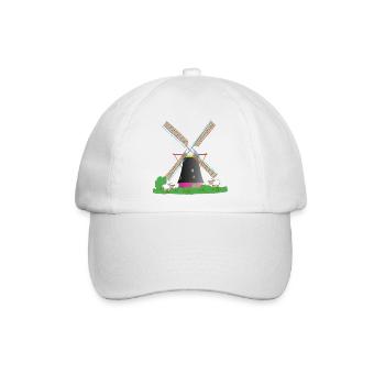 Windmühle mit Schafen - Baseballkappe - Weiß/Weiß - Vorne